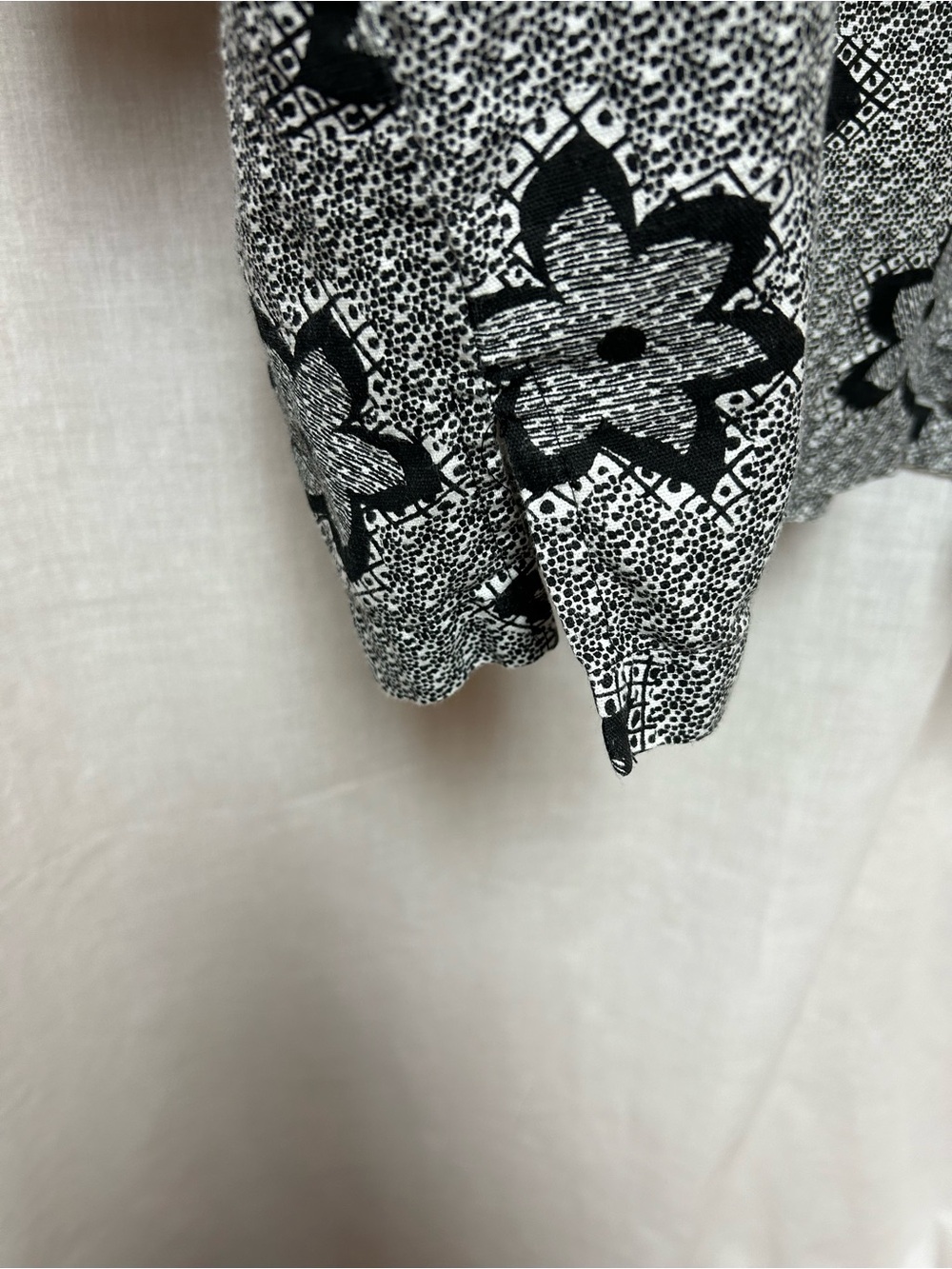 Blouse top Linen cotton blend size 2X black white NWOT - Picture 5 of 7